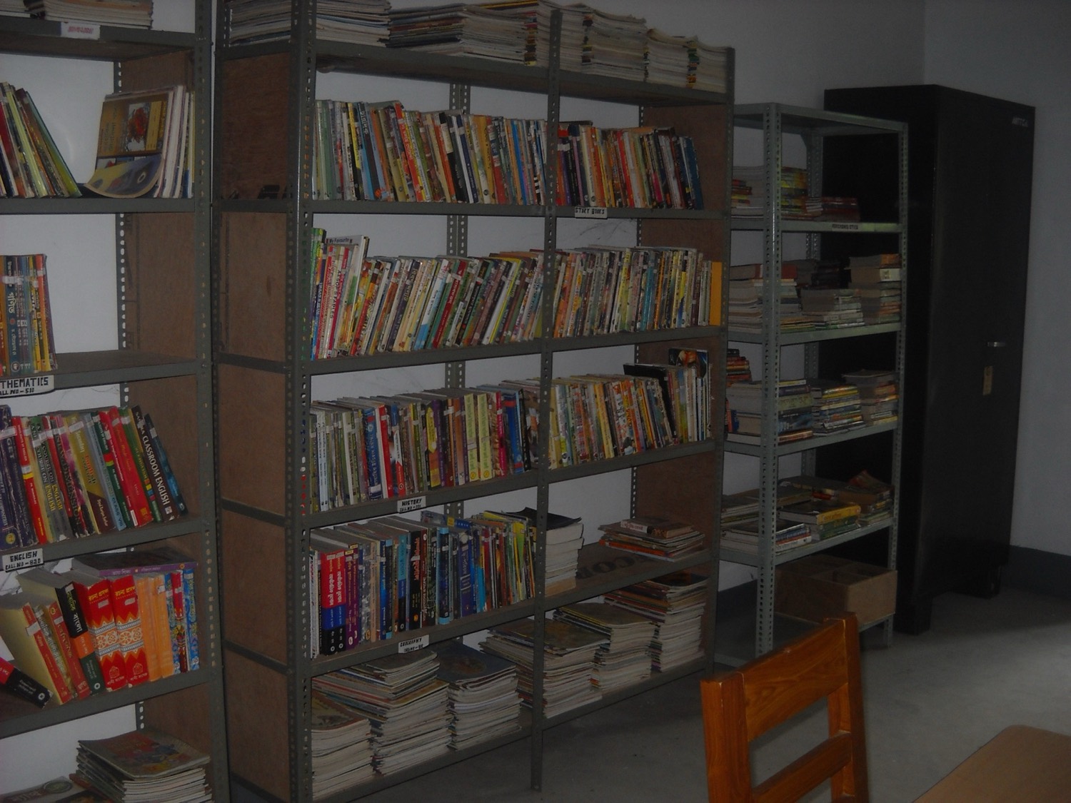 Students in the library reading room